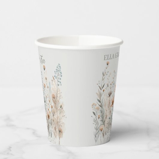 Boho Wildflower Papieren Bekers (Links)