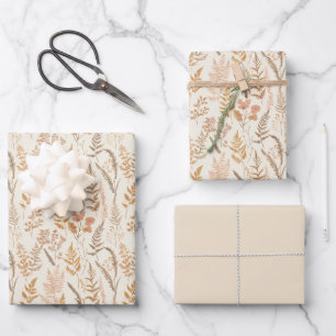 Boho Wildflower Patroon Elegante inpakpapier Set Vel