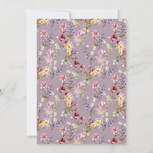 Boho Wildflower Pattern Mauve Afstudeerfeest Kaart (Achterkant)