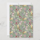 Boho Wildflower Pattern Sage Green Afstuderen Kaart (Achterkant)