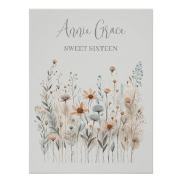 Boho Wildflower Perfect Poster