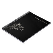 Boho Wildflower Personalized Black Gift for Her Notitieboek (Linkerzijde)