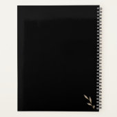 Boho Wildflower Personalized Black Gift for Her Pl Planner (Achterkant)