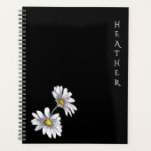 Boho Wildflower Personalized Black Gift for Her Pl Planner (Voorkant)