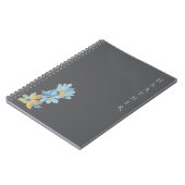 Boho Wildflower Personalized Grey Gift for Her Notitieboek (Linkerzijde)