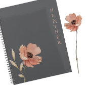 Boho Wildflower Personalized Grey Gift for Her Planner