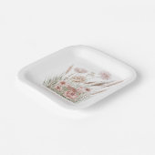 Boho Wildflower Personalized Paper Plates Papieren Bordje (Gebogen)