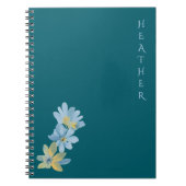 Boho Wildflower Personalized Teal Gift for Her Notitieboek (Voorkant)