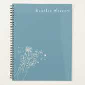 Boho Wildflower Personalized Teal Gift for Her Planner (Voorkant)