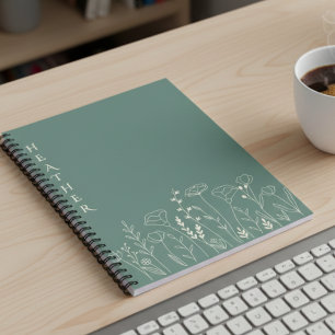 Boho Wildflower Persoonlijk Cadeau voor Haar Notitieboek