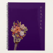 Boho Wildflower Persoonlijk Paars Cadeau voor Haar Planner (Voorkant)