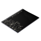 Boho Wildflower Persoonlijke Zwarte Cadeau voor Ha Notitieboek (Linkerzijde)