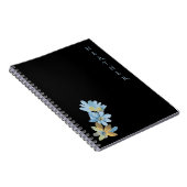 Boho Wildflower Persoonlijke Zwarte Gift voor Haar Notitieboek (Rechterzijde)