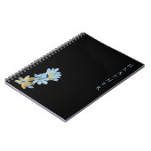 Boho Wildflower Persoonlijke Zwarte Gift voor Haar Notitieboek (Linkerzijde)
