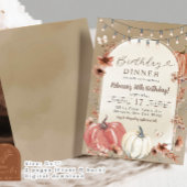 Boho Wildflower Pompoen Verjaardag Party Diner Kaart