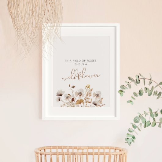 Boho Wildflower Poster