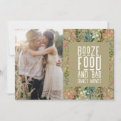 Boho Wildflower QR Code Foto Bruiloft Save The Date (Voorkant)