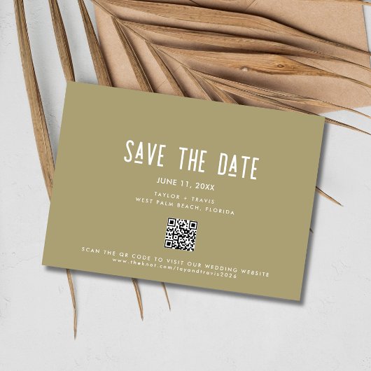 Boho Wildflower QR Code Foto Bruiloft Save The Date