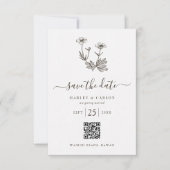 Boho Wildflower QR Code Wedding Save The Date (Voorkant)