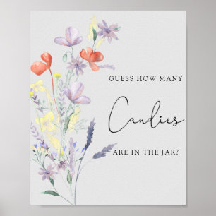 Boho Wildflower - Raad eens hoeveel snoepjes spel Poster