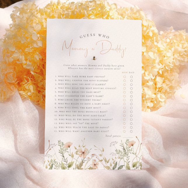 Boho Wildflower Raad eens wie meisje Baby shower s (Creator heeft geüpload)