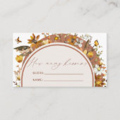 Boho Wildflower raden hoeveel kussen bruids spel Informatiekaartje (Voorkant)