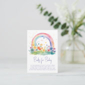 Boho Wildflower Rainbow Baby shower Boeken voor Ba Informatiekaartje (Staand voorkant)