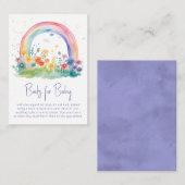 Boho Wildflower Rainbow Baby shower Boeken voor Ba Informatiekaartje (Voorkant / Achterkant)