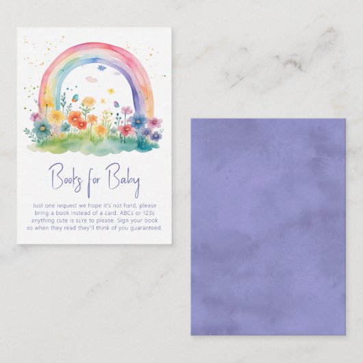 Boho Wildflower Rainbow Baby shower Boeken voor Ba Informatiekaartje (Voorkant / Achterkant)