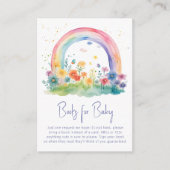 Boho Wildflower Rainbow Baby shower Boeken voor Ba Informatiekaartje (Voorkant)