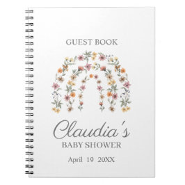 Boho Wildflower Rainbow Baby shower Guest Notitieb Notitieboek
