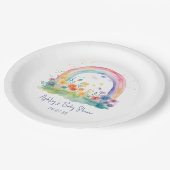 Boho Wildflower Rainbow Baby shower Papieren Bordje (Gekanteld)