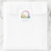 Boho Wildflower Rainbow Baby shower Vierkante Sticker (Tas)