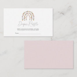 Boho Wildflower Rainbow Raffle Baby shower Informatiekaartje