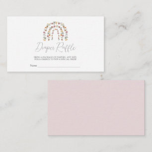 Boho Wildflower Rainbow Raffle Baby shower Informatiekaartje