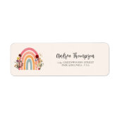 Boho Wildflower Rainbow Retouradres Etiket (Voorkant)