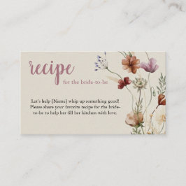 Boho Wildflower Recept Verzoek Bijlagekaart Informatiekaartje