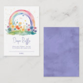 Boho Wildflower Regenboog Baby shower Luier Raffle Informatiekaartje (Voorkant / Achterkant)