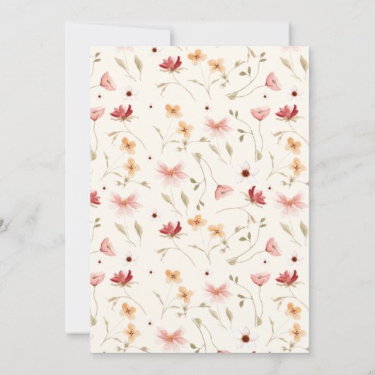 Boho Wildflower Regenboog Wild & Onederful Verjaar Kaart (Achterkant)