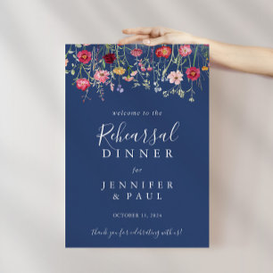 Boho Wildflower Repetitie Diner Welkom Poster