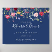 Boho Wildflower Repetitie Diner Welkom Poster (Voorkant)