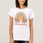 Boho Wildflower Retro Sun Jesus Revolution T-shirt (Voorkant)