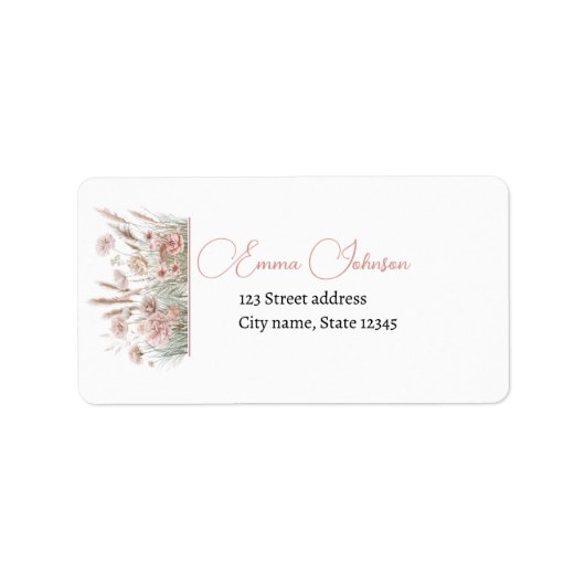 Boho Wildflower Return Address Labels (Voorkant)