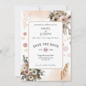 Boho Wildflower Romance | Rustieke Natuur Bloemen Save The Date (Voorkant)