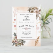 Boho Wildflower Romance | Rustieke Natuur Bloemen Save The Date (Staand voorkant)