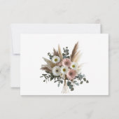 Boho Wildflower Romantische Trouw RSVP Kaart (Achterkant)