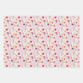 Boho Wildflower Roze Sinaasappel Verjaardag Baby B Inpakpapier Vel (Voorkant)