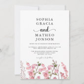 Boho Wildflower roze Tuin Elegant Wildflower Save The Date (Voorkant)