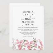 Boho Wildflower roze Tuin Elegant Wildflower Save The Date (Voorkant / Achterkant)
