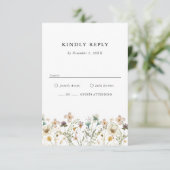 Boho Wildflower RSVP Kaart (Staand voorkant)